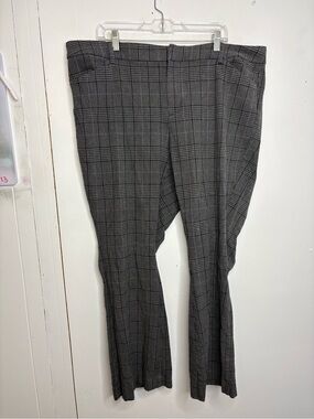 Old Navy Pants Womens 22 High Rise Pixie Flare Glen Plaid Stretch Pockets Work